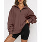 🔥Ultimo giorno di promozione: 50% DI SCONTO🏆 Felpa da donna con zip e spalle scese